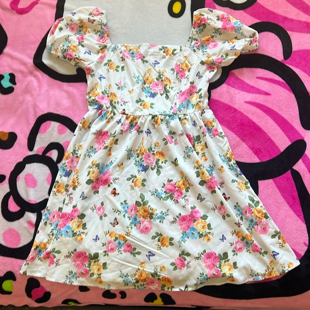 shein floral midi dress